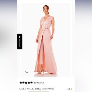 Kay Unger blush Lilly walk thru jumpsuit size 10